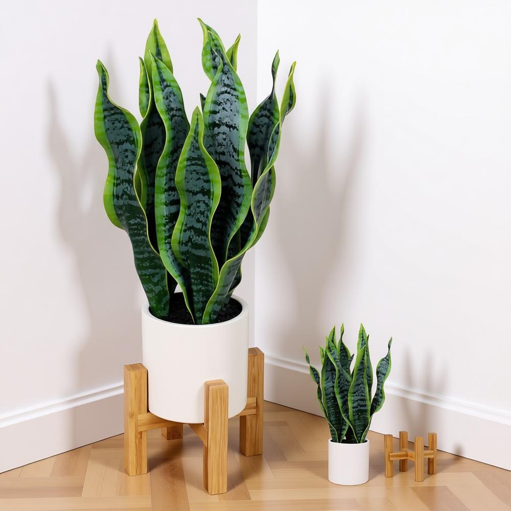 Snake Plant Ceramic - Artificial Snake Plant Potted with Solid